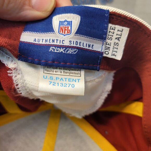 Reebok NFL Authentic Sideline Washington Redskins Logo Cap Hat Fitted Flex Fit - Picture 10 of 10